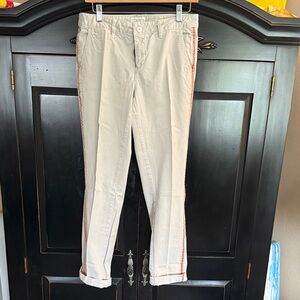 Stylish anthro chino Pants with orange Side Stripe